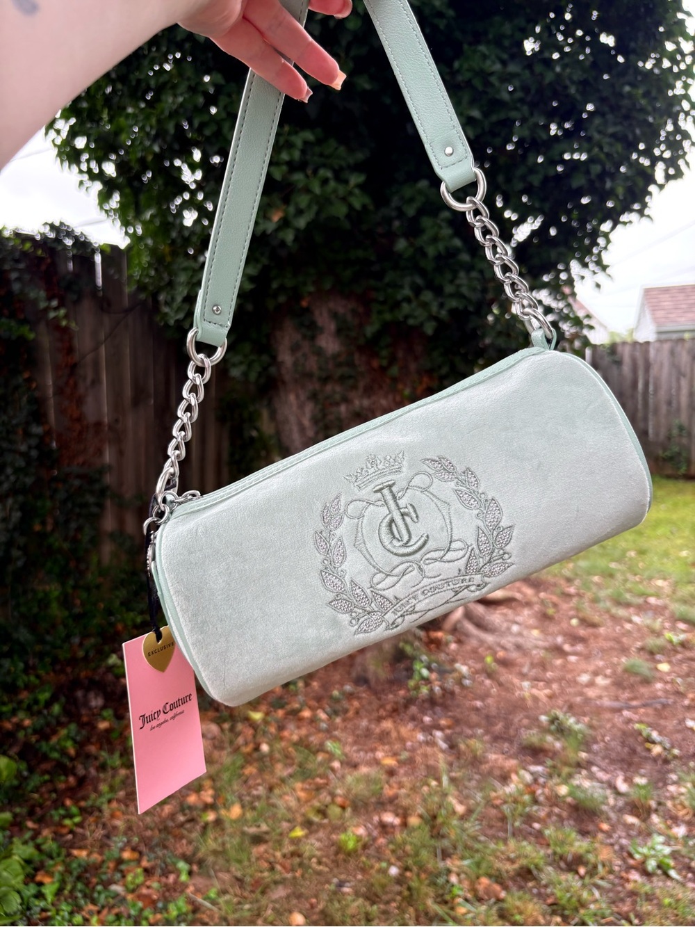 Juicy Couture Pastel Mint Barrel Shoulder Bag